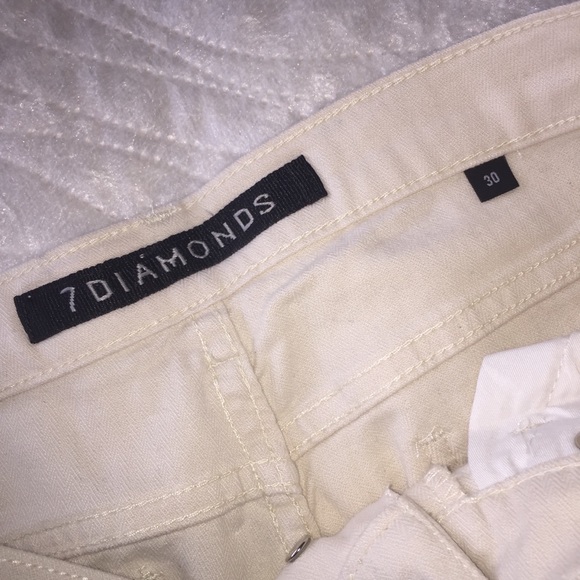 7DIAMONDS WHITE STRAIGHT LEG BUTTON FLY JEANS 30’s - Picture 6 of 6